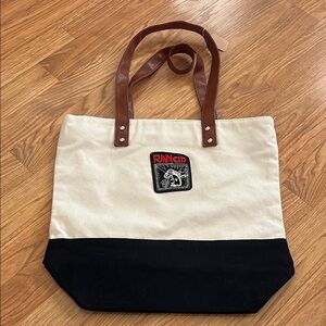 Rancid Canvas Tote Bag upcycled 15" x 14" x 5"
